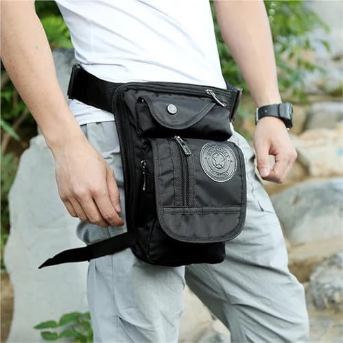 GXMDSGZ Beintasche Motorrad Nylon Herren Drop Leg Bag Motorrad Taille Fanny Pack Multifunktions-Messenger Schultertaschen Reise Hüftgürtel Oberschenkeltasche(Brown) von GXMDSGZ