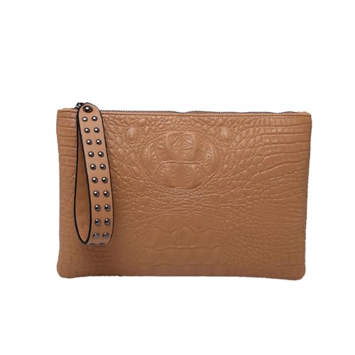 GXMDSGZ Clutch Damen Luxus Handtaschen Frauen Tasche PU Leder Clutch Damen Abend Umschlag Tasche Weibliche Tag Clutches Geldbörse Tragbare Armband Tasche FüR Hochzeit Party(F Khaki) von GXMDSGZ