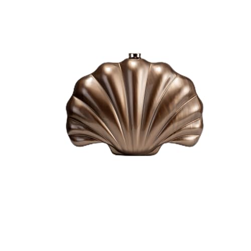 GXMDSGZ Damen Shell Clutch Lady Abendtasche Party Prom StoneHandbag Luxus Frauen Hochzeit Braut Handtasche Tasche(Brown) von GXMDSGZ
