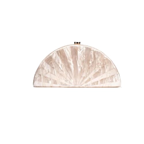 GXMDSGZ Frau fächerförmige Abend Clutch Mode Kette Schulter Umhängetasche Luxus Hochzeit Party Handtasche Tasche(Apricot) von GXMDSGZ