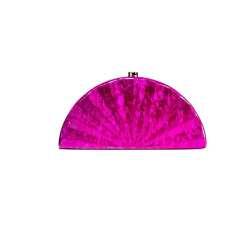 GXMDSGZ Frau fächerförmige Abend Clutch Mode Kette Schulter Umhängetasche Luxus Hochzeit Party Handtasche Tasche(Rose) von GXMDSGZ