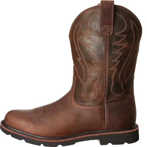 GXMDSGZ Herren Cowboystiefel Herren Cowboystiefel Slip-on Stickerei Prozess Vintage Ritterstiefel Herren Schneestiefel Motorradstiefel Große Größe 38-48(Brown,39) von GXMDSGZ
