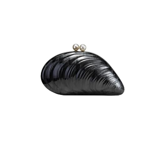 GXMDSGZ Mode Shell Abend Handtasche Hochzeit Prom Clutch Bag Umhängetasche Frauen Luxus Party Tag Dating(Black) von GXMDSGZ