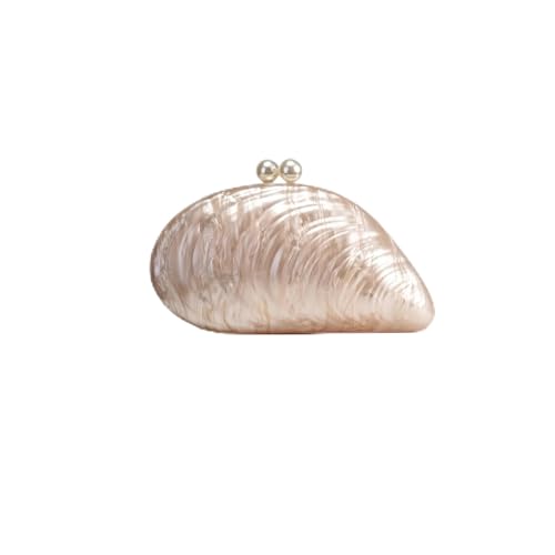 GXMDSGZ Mode Shell Abend Handtasche Hochzeit Prom Clutch Bag Umhängetasche Frauen Luxus Party Tag Dating(Champagne) von GXMDSGZ