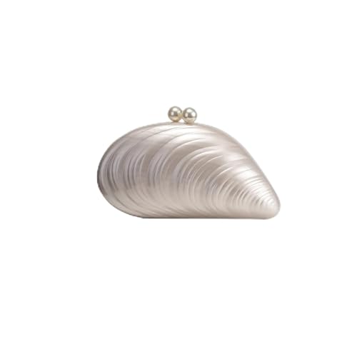 GXMDSGZ Mode Shell Abend Handtasche Hochzeit Prom Clutch Bag Umhängetasche Frauen Luxus Party Tag Dating(White) von GXMDSGZ