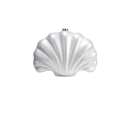 GXMDSGZ Mode Shell Clutch Bag for Frauen unregelmäßige Box Ketten Schulter Umhängetaschen Trend Abend Party Geldbörsen(White) von GXMDSGZ