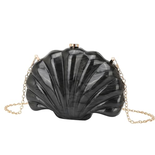 Muschelform Clutch Handtasche Damen Hochzeit Abend Denner Party Niedlich Elfenbein Perle Farbe Geldbörse Sommer(Color 6) von GXMDSGZ