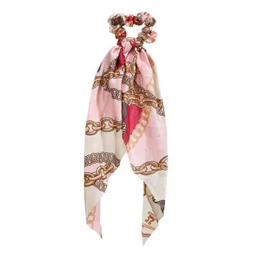 Seide Kopftuch Bandanas Blumendruck Schleife Satin Langes Band Pferdeschwanz Schal Haargummi Haargummis Frauen Mädchen Elastische Haarbänder Haarschmuck FüR Den Strand(35) von GXMDSGZ