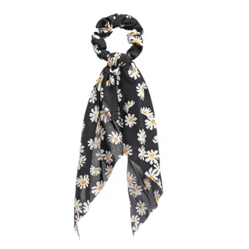 Seide Kopftuch Bandanas Blumendruck Schleife Satin Langes Band Pferdeschwanz Schal Haargummi Haargummis Frauen Mädchen Elastische Haarbänder Haarschmuck FüR Den Strand(37) von GXMDSGZ
