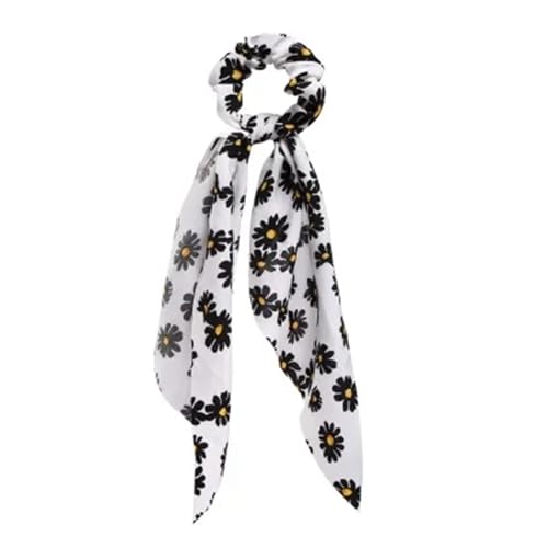 Seide Kopftuch Bandanas Blumendruck Schleife Satin Langes Band Pferdeschwanz Schal Haargummi Haargummis Frauen Mädchen Elastische Haarbänder Haarschmuck FüR Den Strand(39) von GXMDSGZ