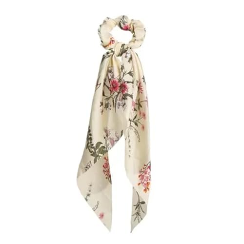 Seide Kopftuch Bandanas Blumendruck Schleife Satin Langes Band Pferdeschwanz Schal Haargummi Haargummis Frauen Mädchen Elastische Haarbänder Haarschmuck FüR Den Strand(Color-31) von GXMDSGZ