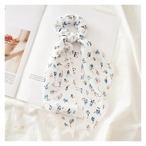 Seide Kopftuch Bandanas Drucken Chiffon Lange Band Haargummis Frauen Mädchen Pferdeschwanz Schal Elastische Haarbänder Krawatten Haarschmuck FüR Den Strand(21) von GXMDSGZ