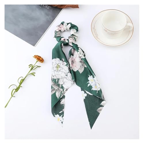 Seide Kopftuch Bandanas Drucken Chiffon Lange Band Haargummis Frauen Mädchen Pferdeschwanz Schal Elastische Haarbänder Krawatten Haarschmuck FüR Den Strand(4) von GXMDSGZ
