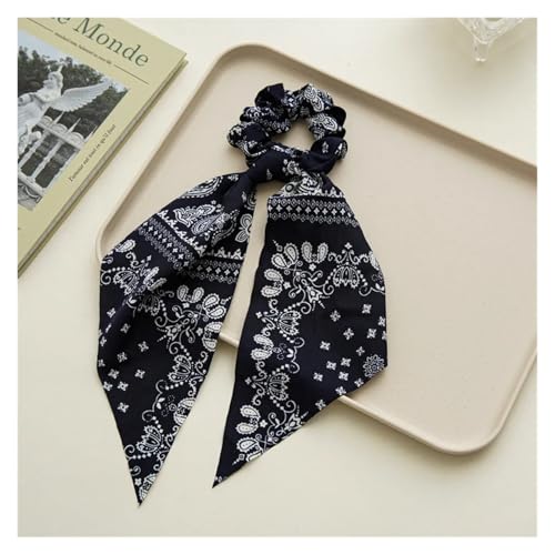 Seide Kopftuch Bandanas Drucken Chiffon Lange Band Haargummis Frauen Mädchen Pferdeschwanz Schal Elastische Haarbänder Krawatten Haarschmuck FüR Den Strand(42) von GXMDSGZ