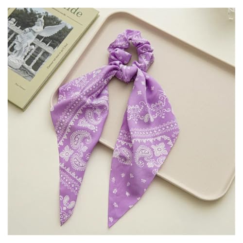 Seide Kopftuch Bandanas Drucken Chiffon Lange Band Haargummis Frauen Mädchen Pferdeschwanz Schal Elastische Haarbänder Krawatten Haarschmuck FüR Den Strand(45) von GXMDSGZ