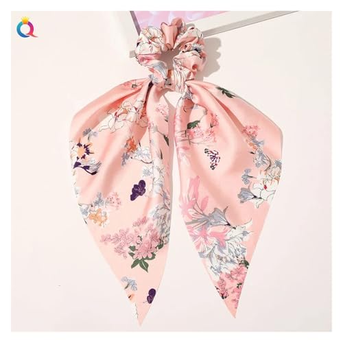 Seide Kopftuch Bandanas Drucken Chiffon Lange Band Haargummis Frauen Mädchen Pferdeschwanz Schal Elastische Haarbänder Krawatten Haarschmuck FüR Den Strand(60) von GXMDSGZ