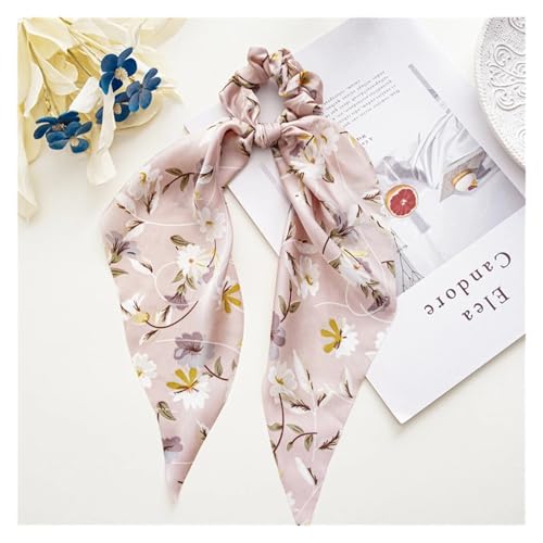 Seide Kopftuch Bandanas Drucken Schleife Scrunchies Haarband for Frauen elastisches Haarband Mädchen Schachtelhalm Haargummis Haar-Accessoires FüR Den Strand(Style 10-3) von GXMDSGZ