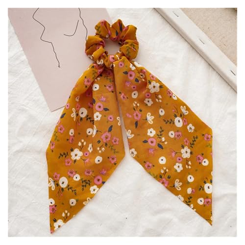 Seide Kopftuch Bandanas Drucken Schleife Scrunchies Haarband for Frauen elastisches Haarband Mädchen Schachtelhalm Haargummis Haar-Accessoires FüR Den Strand(Style 14-4) von GXMDSGZ