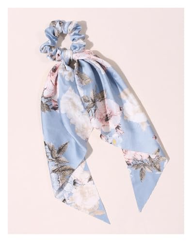 Seide Kopftuch Bandanas Drucken Schleife Scrunchies Haarband for Frauen elastisches Haarband Mädchen Schachtelhalm Haargummis Haar-Accessoires FüR Den Strand(Style 2-1) von GXMDSGZ