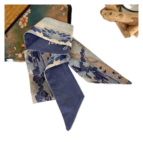 Seide Kopftuch Bandanas Lange Streifen Seide Schal Stirnband Haar Ring Haar Seil Retro Band for Frau Gebunden Haar Turban Band Kopfschmuck FüR Den Strand(F) von GXMDSGZ