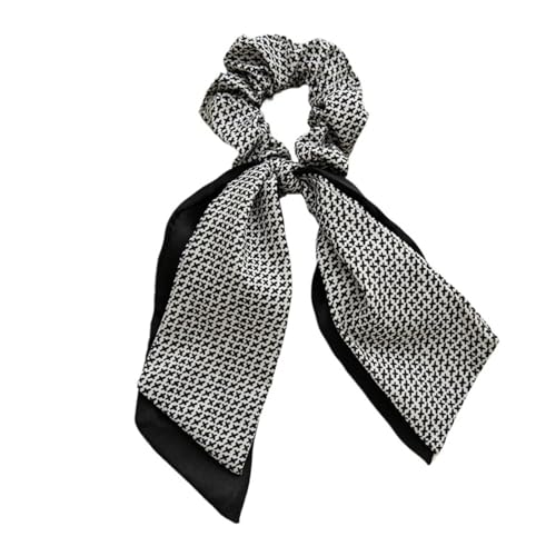 Seide Kopftuch Bandanas Stain Pirnted Floral Elastic Ribbon Scrunchies for Frauen Pontail Hair Rope Streamers Sweet Easltic Hair Ribbon FüR Den Strand(JXH430F) von GXMDSGZ