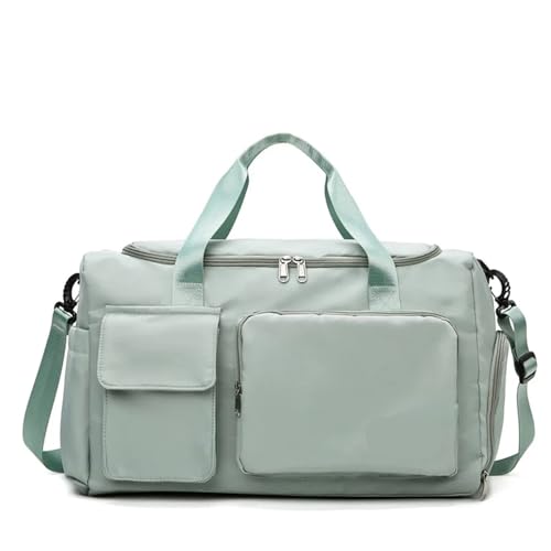 wasserdichte Gym Fitness Yoga Sporttaschen for Frauen Handgepäck Reisetaschen Große Kapazität Weekender Übernachtung Duffle Gepäck Handtasche(Green) von GXMDSGZ