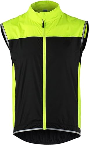 GXQFF Herren Reflektierende Biker Weste,Fahrradweste Ärmellos Weste Herren,Fahrradjacke Fahrradhemd Cycling Jersey Fahrradbekleidung Radsport Shirts Bike Jacke-Grün||XXL von GXQFF