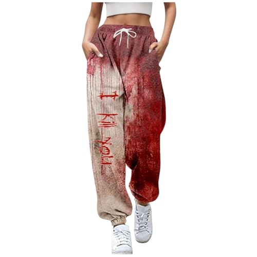 Blutspritzer Muster Halloween Jogginghose Damen, Loose Yoga Hosen Sporthosen Elastischer Bund Sweatpants High Waist Sweatpants Gradient Print Freizeithose Trainingshose Fitnesshose Stoffhose Blutspritzer Muster Halloween Jogginghose Damen, Loose Yoga Hosen Sporthosen Elastischer Bund Sweatpants High Waist Sweatpants Gradient Print Freizeithose Trainingshose Fitnesshose Stoffhose von GXYANiaoy