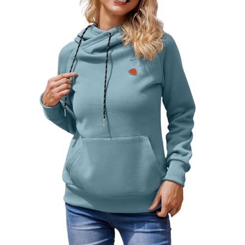 GXYANiaoy Damen Kleidung, Hoodie Damen Oversize, Langarm Pullover Winter Kapuzenpullover Stehkragen Sweatshirt Warm Winterpullover Modische Sweatpullover Pulli Casual Kapuzenpulli mit Kapuze Hoody von GXYANiaoy