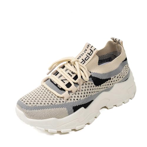 GXYANiaoy Damen Sneaker - Bunte Turnschuhe Für Damen, Bequeme Plateau Sneaker Mit Schnürung, Modische Schuhe Freizeit & Alltag von GXYANiaoy