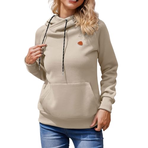 GXYANiaoy Kleidung Damen, Hoodie Damen Oversize, Langarm Pullover Winter Kapuzenpullover Stehkragen Sweatshirt Warm Winterpullover Modische Sweatpullover Pulli Casual Kapuzenpulli mit Kapuze Hoody von GXYANiaoy