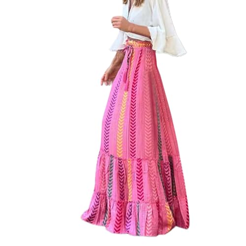 Rock Damen Lang, Boho Blumen Hohe Elastische Taille mit Taschen und Gürtel High Strandrock Stretch Pull On Freizeitrock Elegant Gedruckte A Linie Blumenrock Lässig Holiday Beach Faltenrock Rock Damen Lang, Boho Blumen Hohe Elastische Taille mit Taschen und Gürtel High Strandrock Stretch Pull On Freizeitrock Elegant Gedruckte A Linie Blumenrock Lässig Holiday Beach Faltenrock von GXYANiaoy