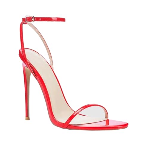 Damen High Heels Stilettos mit Runder Zehen Riemchen Sandalen Slingback Knöchelriemen Party Hochzeit Abendschuhe 12 cm-red||34 Damen High Heels Stilettos mit Runder Zehen Riemchen Sandalen Slingback Knöchelriemen Party Hochzeit Abendschuhe 12 cm-red||34 von GXYHJVMFPSC