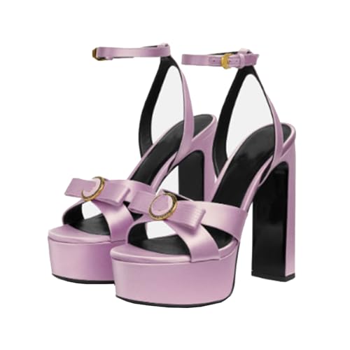 GXYHJVMFPSC High Heels Damen Block High Plateau Sandalen Runde Offene Zehen Knöchelriemen Pumps Abschlussball Party Sommerschuhe 14cm-Purple||40 GXYHJVMFPSC High Heels Damen Block High Plateau Sandalen Runde Offene Zehen Knöchelriemen Pumps Abschlussball Party Sommerschuhe 14cm-Purple||40 von GXYHJVMFPSC