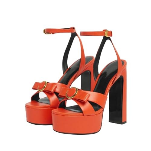 GXYHJVMFPSC High Heels Damen Block High Plateau Sandalen Runde Offene Zehen Knöchelriemen Pumps Abschlussball Party Sommerschuhe 14cm-orange||41 GXYHJVMFPSC High Heels Damen Block High Plateau Sandalen Runde Offene Zehen Knöchelriemen Pumps Abschlussball Party Sommerschuhe 14cm-orange||41 von GXYHJVMFPSC