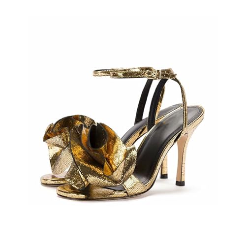 GXYHJVMFPSC High Heels Damen Blumen Offene Runde Zehen Stiletto Sandalen Knöchelriemen Abschlussball Party Sommerschuhe 8CM-gold||40 GXYHJVMFPSC High Heels Damen Blumen Offene Runde Zehen Stiletto Sandalen Knöchelriemen Abschlussball Party Sommerschuhe 8CM-gold||40 von GXYHJVMFPSC