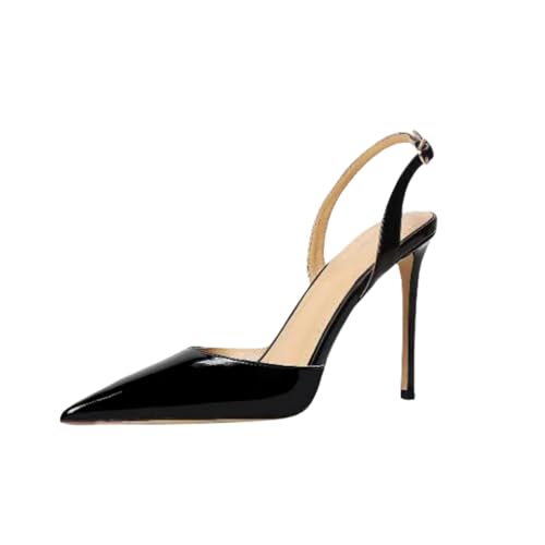 GXYHJVMFPSC High Heels Damen Lackleder Spitzschuh Slingback Sandalen Stiletto Slip On Büro Hochzeit Schuhe 12cm-black10CM||numeric_44 GXYHJVMFPSC High Heels Damen Lackleder Spitzschuh Slingback Sandalen Stiletto Slip On Büro Hochzeit Schuhe 12cm-black10CM||numeric_44 von GXYHJVMFPSC