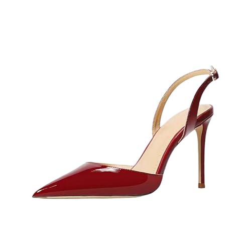 GXYHJVMFPSC High Heels Damen Lackleder Spitzschuh Slingback Sandalen Stiletto Slip On Büro Hochzeit Schuhe 12cm-red10CM||numeric_38 GXYHJVMFPSC High Heels Damen Lackleder Spitzschuh Slingback Sandalen Stiletto Slip On Büro Hochzeit Schuhe 12cm-red10CM||numeric_38 von GXYHJVMFPSC