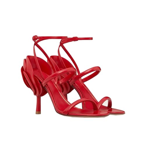 GXYHJVMFPSC High Heels Damen Offene Runde Zehen Sandalen Knöchelriemen Stiletto Blumenmuster Auf Der Rückseite Party Hochzeit Date Schuhe 9,5 CM-red||40 GXYHJVMFPSC High Heels Damen Offene Runde Zehen Sandalen Knöchelriemen Stiletto Blumenmuster Auf Der Rückseite Party Hochzeit Date Schuhe 9,5 CM-red||40 von GXYHJVMFPSC