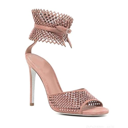 GXYHJVMFPSC High Heels Damen Offene Runde Zehen Stiletto Strass Sandalen Kleid Sommer Pumps Schuhe 12CM-pink||41 GXYHJVMFPSC High Heels Damen Offene Runde Zehen Stiletto Strass Sandalen Kleid Sommer Pumps Schuhe 12CM-pink||41 von GXYHJVMFPSC