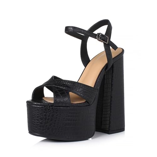 GXYHJVMFPSC High Heels Damen Plateau Sandalen mit Klobigem Absatz Offene Zehen Knöchelriemen Sommer Abschlussball Abendschuhe 15 Cm-A||40 GXYHJVMFPSC High Heels Damen Plateau Sandalen mit Klobigem Absatz Offene Zehen Knöchelriemen Sommer Abschlussball Abendschuhe 15 Cm-A||40 von GXYHJVMFPSC