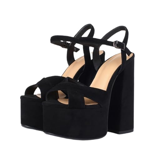 GXYHJVMFPSC High Heels Damen Plateau Sandalen mit Klobigem Absatz Offene Zehen Knöchelriemen Sommer Abschlussball Abendschuhe 15 Cm-B||40 GXYHJVMFPSC High Heels Damen Plateau Sandalen mit Klobigem Absatz Offene Zehen Knöchelriemen Sommer Abschlussball Abendschuhe 15 Cm-B||40 von GXYHJVMFPSC