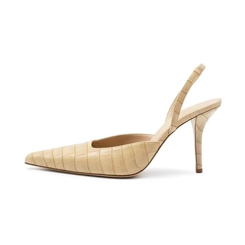GXYHJVMFPSC High Heels Damen Slingback Pumps Spitzschuh Slip On Stiletto Sandalen Kleid Party Sommerschuhe 9 Cm-yellow||42定制不退换 GXYHJVMFPSC High Heels Damen Slingback Pumps Spitzschuh Slip On Stiletto Sandalen Kleid Party Sommerschuhe 9 Cm-yellow||42定制不退换 von GXYHJVMFPSC