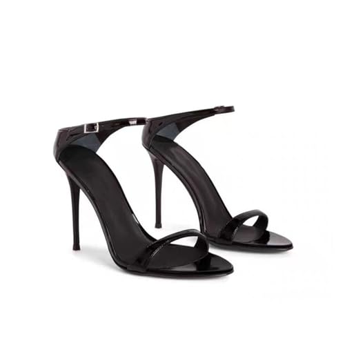 GXYHJVMFPSC High Heels Damen Stilettos Offene Spitze Zehen Knöchelriemen Absatz Sandalen Kleid Hochzeit Braut Pumps Schuhe 12 CM-black||34 von GXYHJVMFPSC