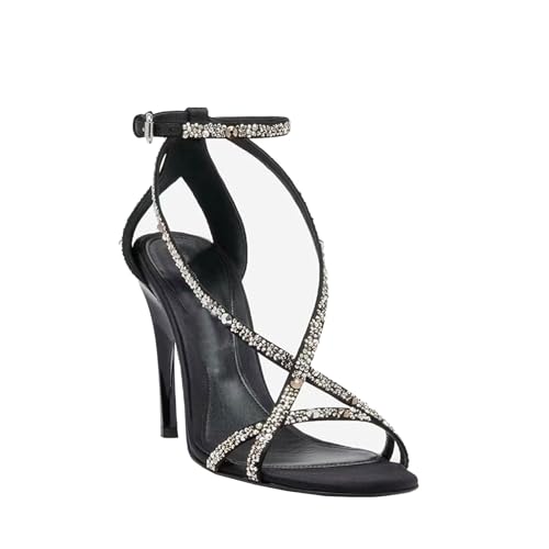 GXYHJVMFPSC High Heels Damen Stilletos Strass Riemchen Sandalen Runde Offene Zehenpartie Party Elegante Pumps Schuhe 7,5 Cm-black||38 GXYHJVMFPSC High Heels Damen Stilletos Strass Riemchen Sandalen Runde Offene Zehenpartie Party Elegante Pumps Schuhe 7,5 Cm-black||38 von GXYHJVMFPSC