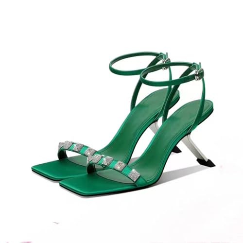 GXYHJVMFPSC High Heels Damen Strass Satin Absatz Sandalen Quadratische Offene Zehen Pumps Hochzeit Braut Abendschuhe-green||34 GXYHJVMFPSC High Heels Damen Strass Satin Absatz Sandalen Quadratische Offene Zehen Pumps Hochzeit Braut Abendschuhe-green||34 von GXYHJVMFPSC