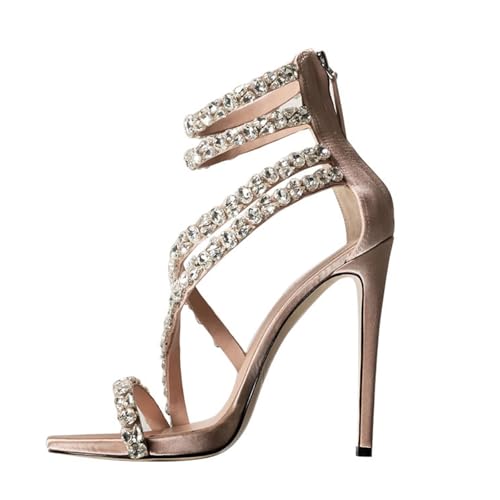 GXYHJVMFPSC High Heels Damen Strass Stiletto Sandalen Hinten Reißverschluss Offene Zehen Pumps Party Sommerschuhe 12CM-nude||39 GXYHJVMFPSC High Heels Damen Strass Stiletto Sandalen Hinten Reißverschluss Offene Zehen Pumps Party Sommerschuhe 12CM-nude||39 von GXYHJVMFPSC