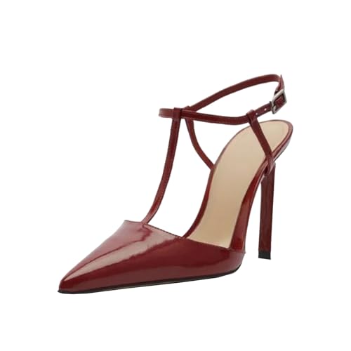 GXYHJVMFPSC High Heels Women's T-Strap Stiletto Pointed Toe Heeled Sandals Ankle Strap Slingback Pumps Party Summer Dress Shoes 12 CM-red||numeric_39 GXYHJVMFPSC High Heels Women's T-Strap Stiletto Pointed Toe Heeled Sandals Ankle Strap Slingback Pumps Party Summer Dress Shoes 12 CM-red||numeric_39 von GXYHJVMFPSC