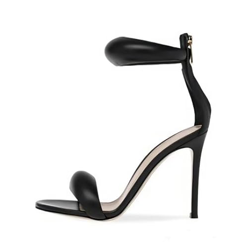 High Heels Damen Runde Offene Zehen Einriemchen Sandalen Rückenreißverschluss Stiletto Party Hochzeit Pumps Schuhe 12CM-Black||39 High Heels Damen Runde Offene Zehen Einriemchen Sandalen Rückenreißverschluss Stiletto Party Hochzeit Pumps Schuhe 12CM-Black||39 von GXYHJVMFPSC