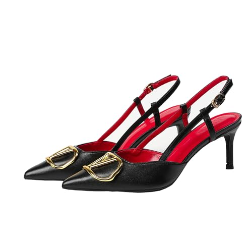 High Heels Womens Pointed Closed Toe Stiletto Slingback Ankle Strap Dress Part Pumps-black6cm||Numeric_38 High Heels Womens Pointed Closed Toe Stiletto Slingback Ankle Strap Dress Part Pumps-black6cm||Numeric_38 von GXYHJVMFPSC